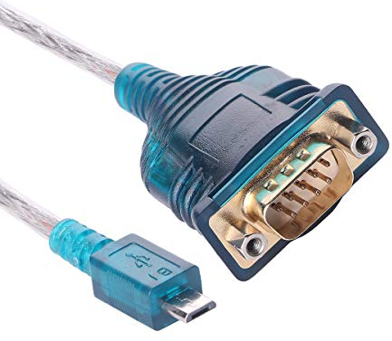 Câble adaptateur micro USB vers RS-232 9 broches DB9 mâle pour chipset Windows Mac OS Linux FT232RL (1,5 m, micro USB vers DB9)