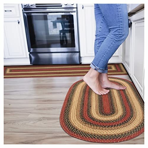 Highland Premium Jute Geflochtener Bereich Teppich von Homespice, 20 x 30 cm, oval, mehrfarbig, wendbar, natürliches Jute-Garn, rustikal, ländlich, primitiv, Bauernhaus-Stil – Tage risikofreier Kauf