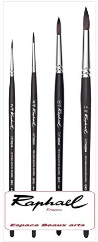 Pinceau Raphael SOFTAQUA.SÉRIE 845 Vegans. N°2 .4. 10. 14. Set 4PCS