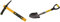 Roughneck ROU64011 Micro Pick Mattock 14oz/400g & ROU68004 Round Micro Shovel 150x690mm/6x27'', Black