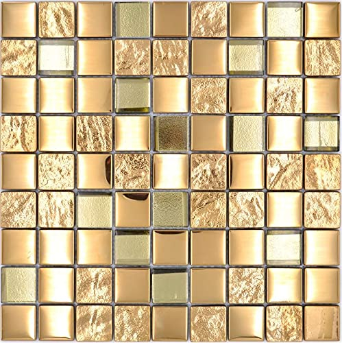 Mosaikfliese Glasmosaik Kombi EP Gold