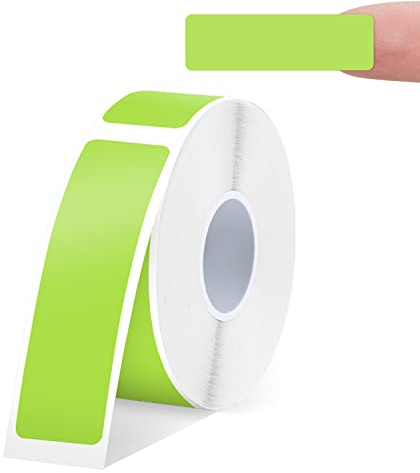 SUPVAN KATASYMBOL wasserfeste Endlos-Etikettenband 12 mm x 40 mm, 170 Etiketten/Rolle für E10 / E11 / E16 Etikettendrucker, Schwarz auf grün