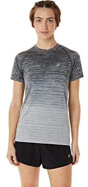 ASICS Damen Seamless Shortsleeve Top Laufbekleidung Laufshirt Carrier Grey/Glacier Grey - Weiß S