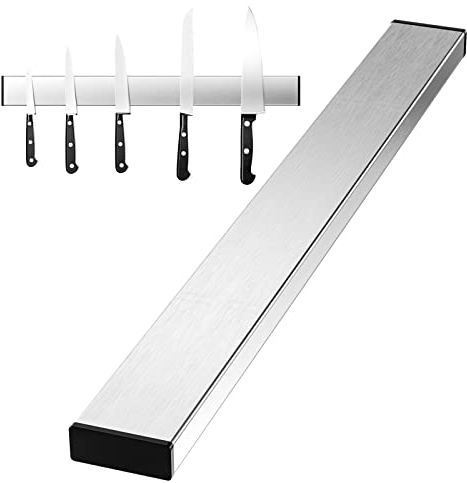 Newaner 40 cm Magnetleiste Messer selbstklebend, Magnetschiene zum Klebe, Magnetklinge Magnetstreifen aus Edelstahl, Kann ohne Bohren installiert Werden, Kann Eisenmesser oder Utensilien aufnehmen