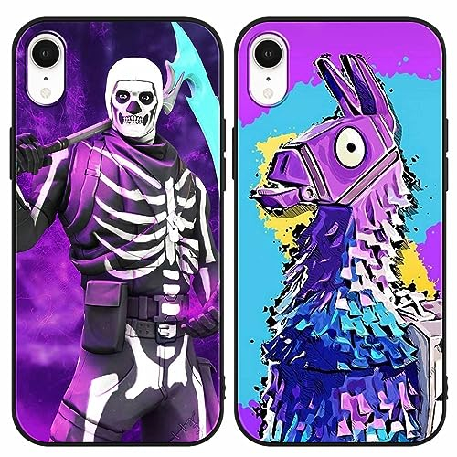 [2 Piezas] Funda para Apple iPhone XR 6,1, Carcasa con Dibujos Diseño Suave TPU Antigolpes de Protector Case Cover Bumper para iPhone XR, 03