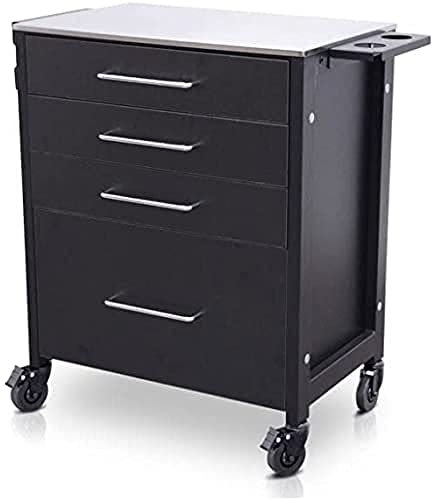 QUIRUMED Station de Travail Tattoo avec Roues, Noir