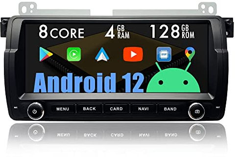 AUXOAUDIOTEK Android 12 Autoradio CarPlay für BMW E46 1998-2006,Rover 75,MG ZT,Android Auto Navigation Head unit Radio 8.8 Touch Screen,DSP Octa Core 4G+128G,Optical Out/BT/WiFi/4G/FastBoot/SWC/Knobs