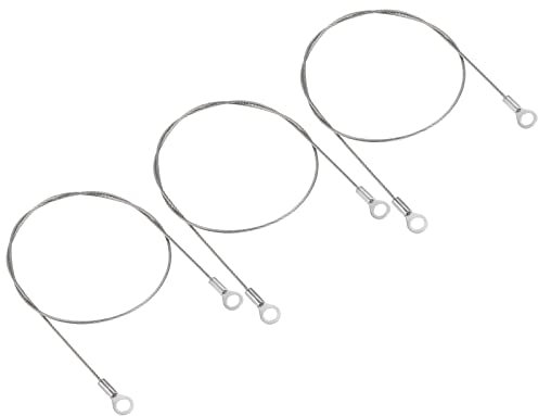 PATIKIL Stainless Steel Lanyard Cable 20 Inch 50cmx1.5mm, 3 Pcs 6mm ID Eyelets Ended Loop Security Wire Rope