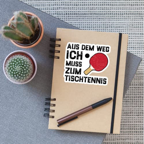 DesignsByJnk5 Sticker Unisex Tischtennis | Aus Dem Weg Ich Muss Zum Tischtennis Aufkleber Tischtennis Spruch | Tischtennis lustige Sprüche Autoaufkleber Geschenkidee Tischtennis