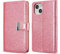 MOBISTAR Case For Apple iPhone 11 PRO 5.8-inch, Premium PU Leather Magnetic Phone Case Shiny Bling Glitter Book Flip Stand Card Wallet Protective Cover (Pink)
