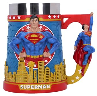Nemesis Now Superman Man of Steel Tankard 15.5cm, Resin, Officially Licensed DC Merchandise, Superman Beer Mug, Cast in The Finest Resin, Expertly Hand-Painted, Removable Insert