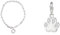 THOMAS SABO Damen Charm-Fußkette Classic 925 Sterling Silber X0034-001-12 & Damen Charm-Anhänger Tatze Pfote 925 Sterling Silber 1339-051-14