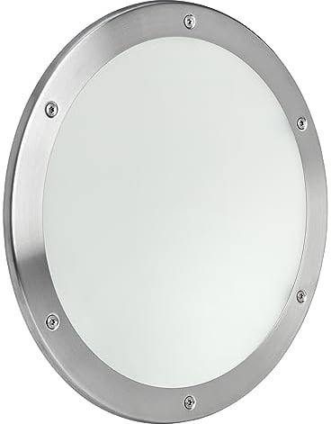 MLS Oblò B5000, Finestra per Porte in Acciaio Inox, Vetro VSG, Montaggio Diretto Sull'anta Della Porta, Senza Tagli, Viti di Visibili su un Lato, 1 Pezzo, 1 Anello Ø 250 mm, Vetro Smerigliato