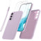 Vauki Cover con 2 Pezzi Vetro Temperato per Samsung Galaxy S22 5G, Custodia con TPU Silicone Morbido Antiurto AntiGraffio Case con Cinturino da Polso per Samsung Galaxy S22 5G, Viola