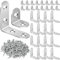 MAPVOLUT 32 Stück Winkelverbinder, Winkel Metall 90 Grad 40x40mm Und 20x20mm Mit 100 Stück Schrauben, Edelstahl MetallWinkel L Klammern , für Möbel, Stuhl, Tisch, Fenster,Winkel Bracket
