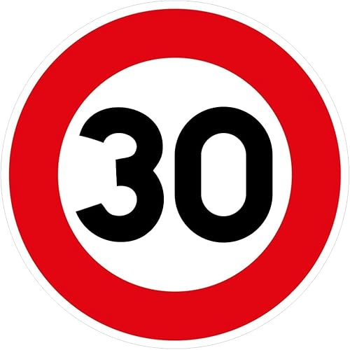 Signalétique.biz France – Panneau temporaire réfléchissant en plastique COMACEL 650 mm – Limitation de vitesse 30 km/h