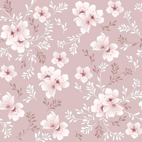 VaryFloral Cherry Blossom Pink Floral Wallpaper Peel and Stick Removable Flower Wallpaper 12x118 Sticky Textured Floral Decorative Contact Paper for Cabinets Drawer Girls Bedroom Walls Vinyl Roll