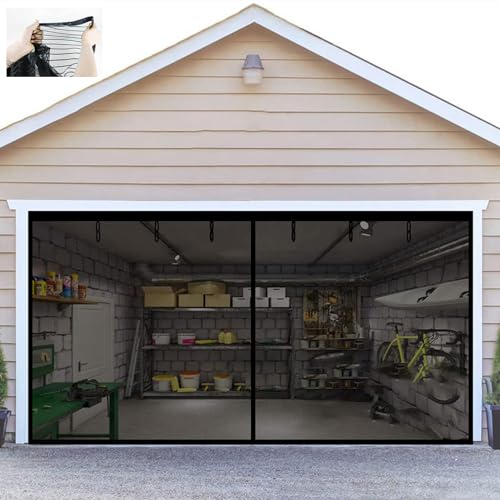 TAZZOR Magnetische Garagentor Fliegengitter 500 * 220cm für 2 Garagentore - Insektenschutz Balkontür Fliegengitter Tür mit Magnet ohne Bohren - Moskitonetz Tür - Fliegengitter Balkontür (5 x 2,2 m)