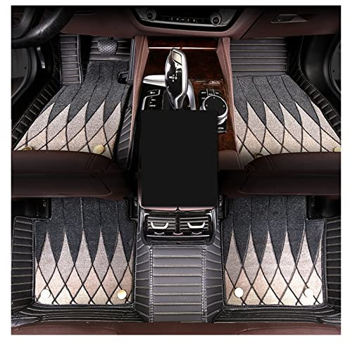 FERFXN Auto-Fußmatten-Set Für Volvo Für C30 2006–2013, Zubehör, Auto-Innenraumteppiche Fußmatten (Color : Black White)