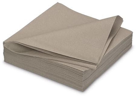 AVA Servietten stoffähnlich 40x40cm 25 Stück - Farbauswahl - Airlaid saugstark - Einweg Tischservietten zum Falten - Einfarbige Papierservietten für Hochzeit Geburtstag Gastronomie - Taupe