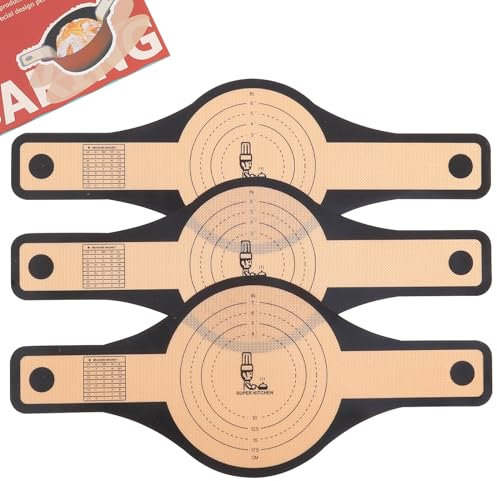 Folksy Super Kitchen Brotschlinge, Dutch Oven Silikon, 3er-Set (2 Blatteinlagen à 22,6 x 8,3 cm und 1 Blatt mit 22,6 x 9,4 cm) (schwarz)