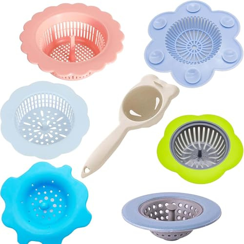 Allazone 7 PCS Acrylic Pouring Strainers Set, Plastic Silicone Paint Pouring Strainers, Flower Acrylic Paint Strainers, Painting Pouring Supplies and Creating Unique Patterns and Designs