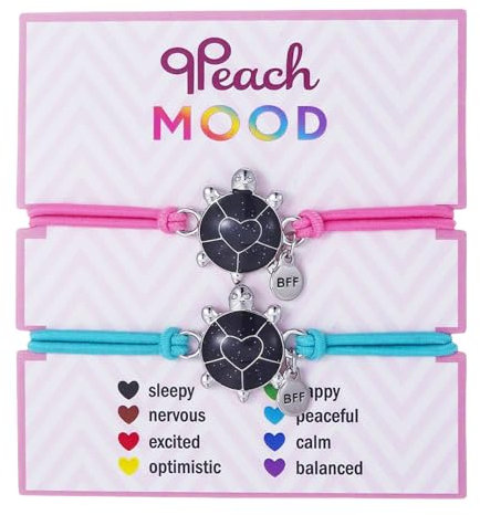 Kinretixia 1 Paar Schildkrötendrache Armband, Farbwechsel Stimmungsarmband Set für Frauen, Emotionsgefühl, Temperaturfühler, Wickelarmband, BFF Armband Gastgeschenke