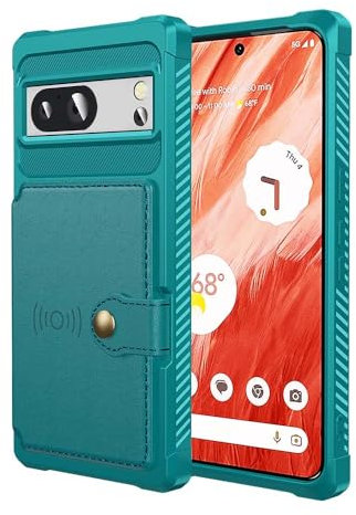 XYZNTMF for Google Pixel 8 Phone Case Flip Wallet Case with Card Holder Shockproof PU Leather Shell Magnetic Clasp Car Mount Protective Cover Case for Google Pixel 8, Green