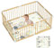 GERCHAM Laufstall Baby 120x160cm, Laufgitter Baby mit Matratze mit Tür, Aus Kiefernholz, 4 Elemente, Sicherheit Unbemalt, Form und Größe Anpassbar
