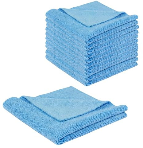 Tek Automotive Edgeless Microfiber Cleaning Cloths Blue 40x40cm Pack of 10 – Lint-Free, 350GSM, Multipurpose Microfibre Cloths for Car Detailing, Cleaning Products, Polishing & Drying Towels