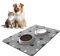 WANDGU Tapis de Gamelle pour Chien et Chat: 40 x 60cm Tapis Gamelle Chien à Séchage Rapide Super Absorbant, Imperméable Tapis de Nourriture pour Chat avec Motif de Pattes (Gris)