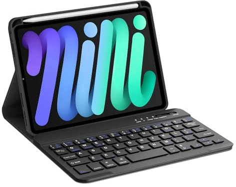 Occtingkind, Tastiera per iPad mini 7, Cover con Tastiera iPad mini 7 8.3 pollici, Custodia con Magnetica Bluetooth Keyboard per iPadmini 7/6 Generation (2024/2021), Italiano Layout, USB C, Nero