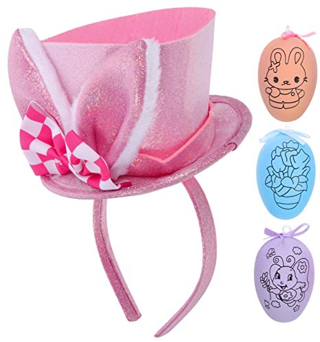 VALICLUD 1 Satz Häschen-Stirnband tierhaarreifen tier ohren haarreif Tierische Haarreifen Party Haarreif Cosplay-Requisite Osterhasenohren Stirnband Kostüm-Requisite Osterzubehör Tuch Rosa