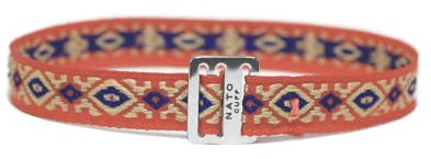 Nato Cuff - Ethnisches Band Armband 10mm- Handgefertigt in Frankreich - Herren Damen Verstellbares Juwel (Buenos Aires)