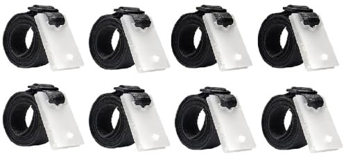 SENRISE Lot de 8 sangles de fixation pour piscine avec clips et boucles - Rouleau universel pour bâche de piscine