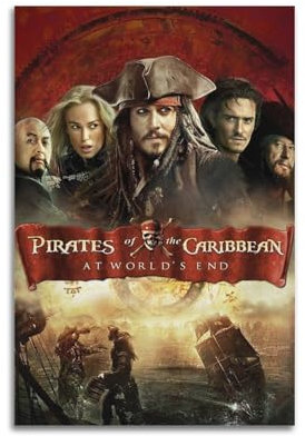 PCMOAUDB Filmposter Fluch der Karibik, dekoratives Gemälde, Leinwand, Wandposter und Kunstdruck, modernes Familienschlafzimmer, Dekoration, Poster, 20 x 30 cm, 3 Stück