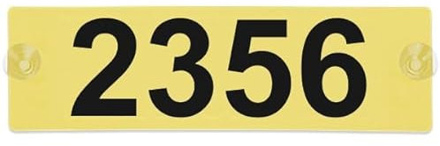 TAXI Ordnungsnummer Schild Kunststoff - 15x7cm - gelb - mit Wunschnummer beidseitig beschriftet