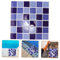 Supvox 36st Schwimmbadfliesen Wand Goldene Fliese Dekorativ Bodenbelag Mosaik Intelligente Kachel Pools Klebrige Fliesen Entwässerungsmatten Porzellan Irisierend Kieselfliese Keramik Blue