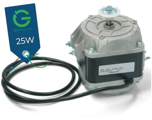 G GRIMALDI Motore Ventola Elettroventilatore 25W per Frigoriferi, Banchi Frigo, Congelatori | Ventilatore Refrigerante 25 Watt Pentavalente - Made in Italy