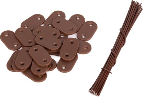 DVAURLIAN Kit de fixation pour brise-vue - Pinces de fixation en PVC résistant aux intempéries - Kit de fixation pour brise-vue (52, marron)