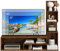 KOMFOTTEU Mobile TV Soggiorno con Mensole a Forma di L e Scomparti Aperti, Mobiletto Multifunzione per Televisione fino a 50”, Mobile Porta TV e Libri in Legno per Camera da Letto, Ingresso (Marrone)