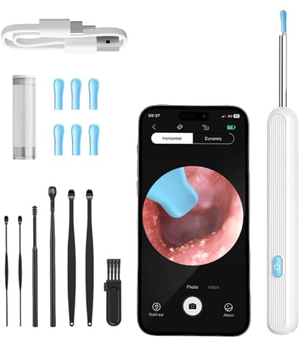 Slivor Ohrreiniger, IP67 Wasserdicht Ohrklar mit 1080P HD WiFi Kamera Slivor Earwax mit 6 LEDs, Ohrenschmalz Entferner Otoskop für iPhone, iPad und Android-Smartphones