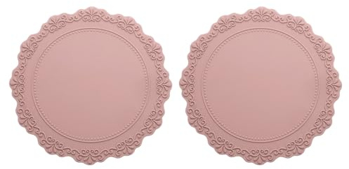 QUARKZMAN 2pz 6.5 Sottopiatto in Silicone Sottopiatti Rotondi Anti Rosa | per Tavola da Pranzo, Resistente al Calore, Impermeabile, sporcizia, per Cucina