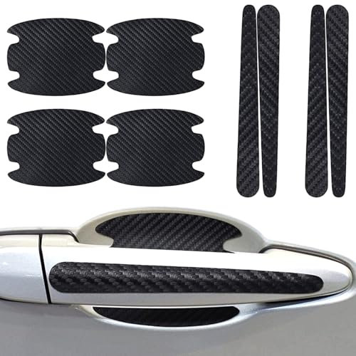 Car Handle Protector, Car Door Handle Protector 8Pcs/Set Anti-Collision Self-adhesive Door Scratch with Cup Sticker for SUV Truck RV, Black