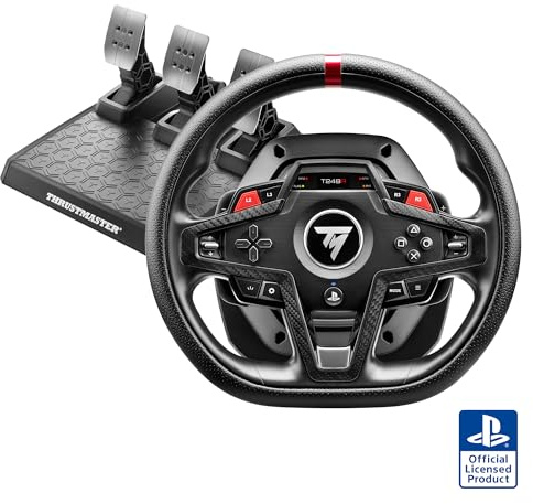 Thrustmaster T248R Volante da Corsa Force Feedback e Pedaliera - PS5 e PC | Coppia da 3.1 Nm, per guida avanzata, palette cambio Mag-Shift, schermo LCD, 25 pulsanti azione, pedaliera a 3 pedali, 4 LED