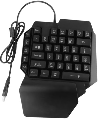 DIYEAH Clavier Mécanique Rétroéclairé Main pour Gaucher Clavier Gamer Compact et Portable pour PC et Ordinateur Portable