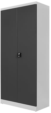 ADB Schubladenschrank 60 Schubladen, Metallschrank, Werkzeugschrank, stabil, abschließbar, vormontiert für Werkstatt, Büro, Garage - RAL7035/7016, 130 kg