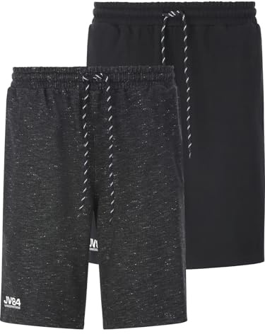 Jan Vanderstorm Herren Doppelpack Sweatbermuda Jornrik schwarz, 72/74