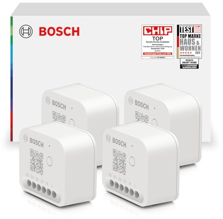 Bosch Smart Home Licht-/Rollladensteuerung II, Licht & Rollläden smart machen, App- & Sprachsteuerung, Automationen & Zeitpläne, Apple Home, Google Home & Alexa, Controller II erforderlich, 4er Set