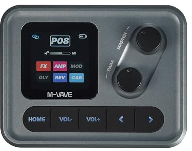 M-VAVE Pocket AMP Effektpedal Gitarre Bass 6 Module 80+ Integrierte Voreinstellungen Akustische Effekte Chorus Delay Reverb IR CAB Modulation Tremolo Stereo TRS USB Type-C Audio Interface LOOPBACK